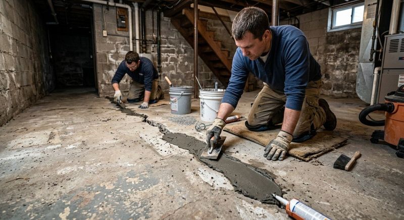Cracked Basement Floor Repair in Long Valley, NJ