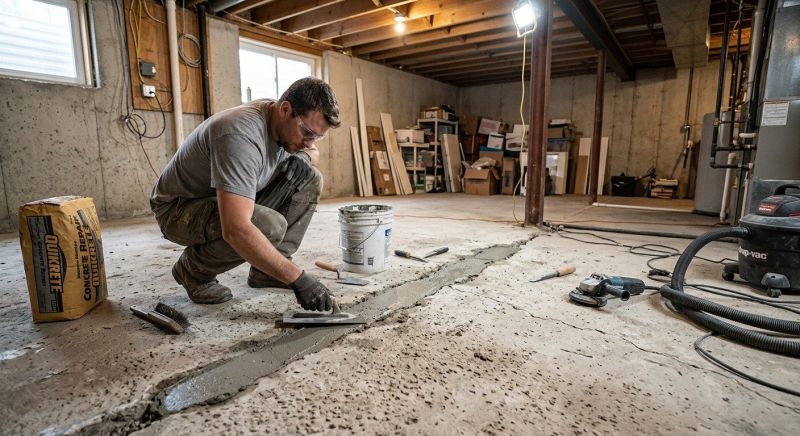 Cracked Basement Floor Repair in Long Valley, NJ