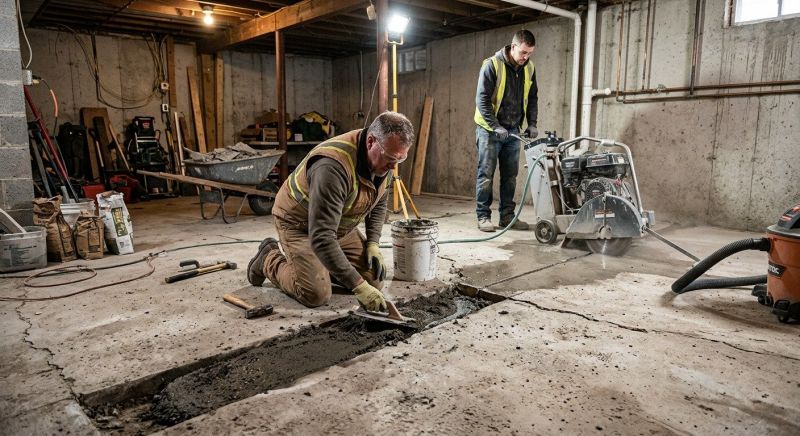 Cracked Basement Floor Repair in Long Valley, NJ