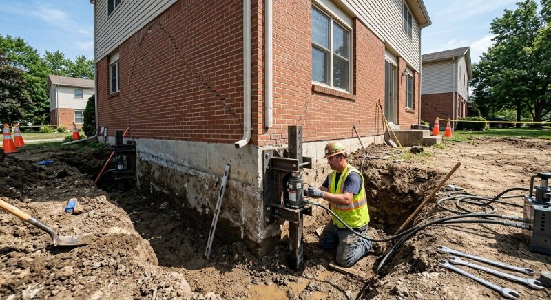 Sinking Foundation Repair in Bedminster, NJ